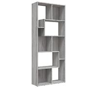 vidaXL Estantería Librería Estante Libros Archivador Biblioteca Almacenamiento Oficina Decoración de Madera Contrachapada Gris Sonoma 67x24x161 cm