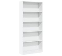 vidaXL Estantería de Madera de ingeniería Blanca 80x24x176 cm, estantería de Libros, librería, Estante de Almacenamiento, Armario de Almacenamiento
