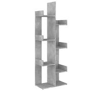 vidaXL Estantería Estantes Estudio Salón Decoración Libros Librero Librería Biblioteca Alacena Armario de Contrachapada Gris Hormigón 48x25,5x140 cm