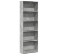 vidaXL Estantería de Madera de ingeniería Gris hormigón 60x24x176 cm, estantería de Libros, librería, Estante de Almacenamiento