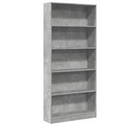 vidaXL Estantería de Madera de ingeniería Gris hormigón 80x24x176 cm