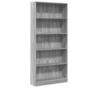 vidaXL Estantería de madera de ingeniería Gris Sonoma 80x24x176 cm