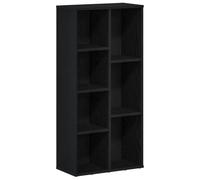 vidaXL Estantería de madera de ingeniería Roble Negro 50x25x104 cm