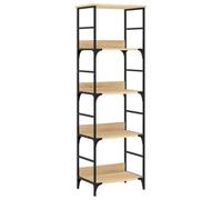 vidaXL Estantería, Librería de Almacenaje, Estante Soporte para Libros, Estantería Expositora para Oficina, Madera de Ingeniería Roble Sonoma