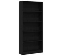 vidaXL Estantería de Madera de Roble Negro 80x24x176 cm, estantería de Libros, estantería para Libros, Estante de Almacenamiento
