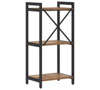 vidaXL Estantería de Madera reciclada, 40 x 30 x 83 cm, con Patas de Metal Ajustables, Estructura en Forma de Cruz, Amplio Espacio de Almacenamiento, Estilo Industrial, Mueble Independiente para Inte
