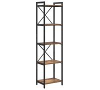 vidaXL Estantería de Madera Vieja 40 x 30 x 153 cm, Hecha de Madera sintética y Acero, estantería Independiente de Varios Niveles con pies Ajustables, Estilo Industrial para Usar en Interiores, con u