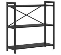 vidaXL Estantería de Metal con Estilo Industrial, baldas Ajustables de en Roble Negro, Medida 80 x 30 x 83 cm. Tiene Mucho Espacio para almacenar y su Estructura es Resistente.