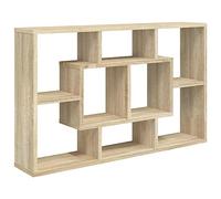 vidaXL Estantería de Pared Colgante Flotante Almacenamiento Espacio Decoración Artículos Diarios en Familia Contrachapada Roble Sonoma