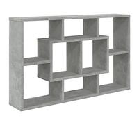 vidaXL Estantería de Pared Colgante Flotante Almacenamiento Espacio Decoración Artículos Diarios en Familia Contrachapada Gris Hormigón
