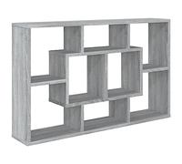 vidaXL Estantería de Pared Colgante Flotante Mueble Espacio Almacenamiento Organizador Salón Casa Decoración Contrachapada Gris Sonoma