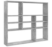 vidaXL Estantería de Pared Estante de Libros Mueble Archivador Decoración Oficina Habitación Estable Duradera Contrachapada Gris Hormigón 90x16x78 cm