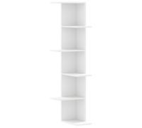 Estantería De Pared De Esquina Madera Blanca 36,5x36,5x140 Cm Vidaxl