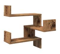 vidaXL Estantería de Pared de Esquina Madera Envejecida 40x40x49,5 cm, Estante de Pared, Estante montado en Pared, Estante de Pared
