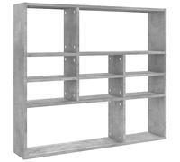 vidaXL Estantería de Pared Estante de Libros Mueble Archivador Decoración Oficina Habitación Estable Duradera Contrachapada Gris Hormigón 90x16x78 cm