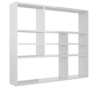 vidaXL Estantería de Pared Estante de Libros Mueble Archivador Decoración Oficina Habitación Estable Duradera Contrachapada Blanco Brillo 90x16x78cm