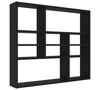 vidaXL Estantería de Pared Estante de Libros Mueble Archivador Decoración Oficina Hogar Habitación Estable Duradera Contrachapada Negro 90x16x78 cm