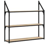 vidaXL Estantería de Pared, Estante Expositor Colgante, Mueble de TV Flotante, Estante para Salón Baño, Madera de Ingeniería Roble Sonoma