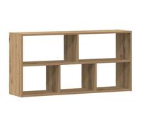 vidaXL Estantería de pared, estantería para libros con espacio de almacenamiento, estante colgante para comedor, salón, estante flotante, moderno, roble Artisan, madera de roble