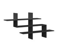 vidaXL Estantería de Pared Madera de ingeniería Negra 124,5x18x60,5 cm, Estante Flotante, Estante Flotante de Pared, Estante de exhibición de Pared