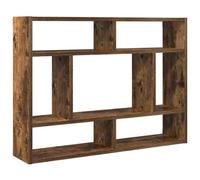 vidaXL Estantería de Pared Aparador Mueble Dormitorio Entrada Estante Flotante Salón Cajón Almacenaje Doméstico Contrachapada Roble Ahumado