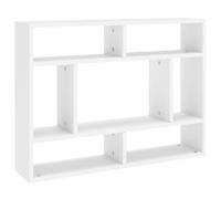 vidaXL Estantería de Pared Repisa Flotante Balda Estante Salón Sala de Estar Estudio Exhibición Decoración Madera Contrachapada Blanco 75x16x55 cm