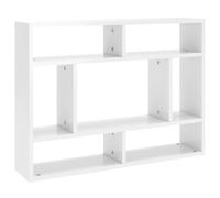 vidaXL Estantería de Pared Repisa Flotante Balda Estante Salón Sala de Estar Estudio Exhibición Decoración Contrachapada Blanco Brillante 75x16x55 cm
