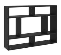 Estantería De Pared Madera Contrachapada Negro 75x16x55 Cm Vidaxl
