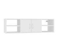 vidaXL Estantería de Pared Repisa Flotante Balda Estante Salón Sala de Estar Estudio Exhibición Decoración Madera Contrachapada Blanco 102x30x29 cm