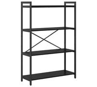 vidaXL Estantería de Roble Negro 80 x 30 x 118 cm, con estantes Independientes, Estructura de Acero, Madera técnica, Estilo Industrial, pies Ajustables, Gran Capacidad de Almacenamiento, Ideal para i