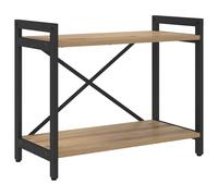 vidaXL Estantería de Varios Niveles 60 x 30 x 48.5 cm, Hecha de Roble Artesanal y con un Marco de Acero Negro. Es una Unidad de Almacenamiento para Libros Independiente, con pies Ajustables para Mayo