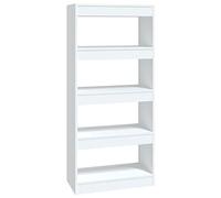 vidaXL Estantería/Divisor Armario Estante Separador Partición Pantalla de Privacidad Mueble Librería Madera Contrachapada Blanco 60x30x135 cm