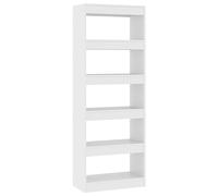 vidaXL Estantería/Divisor de Espacio Armario Estante Separador Partición Pantalla de Privacidad Mueble Librería Contrachapada Blanco 60x30x166 cm