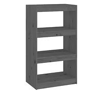 vidaXL Estantería/Divisor de Espacios Armario Estante Separador Partición Pantalla de Privacidad Mueble Librería Gris 60x30x103,5cm Madera Pino