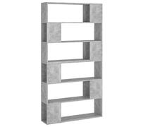 vidaXL Estantería Divisor de Espacios Armario Estante Separador Partición Pantalla de Privacidad Mueble Librería Gris Hormigón 100x24x188 cm