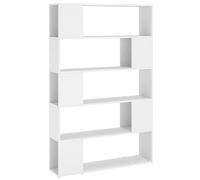 vidaXL Estantería Divisor de Espacios Armario Estante Separador Partición Pantalla de Privacidad Mueble Librería Contrachapada Blanco 100x24x155 cm