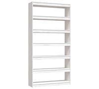 vidaXL Estantería/Divisor de Espacios Armario Estante Separador Partición Pantalla de Privacidad Mueble Librería Blanco 100x30x200 cm Madera Pino