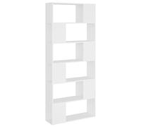 vidaXL Estantería Divisor de Espacios Armario Estante Separador Partición Pantalla de Privacidad Mueble Librería Contrachapada Blanco 80x24x186 cm