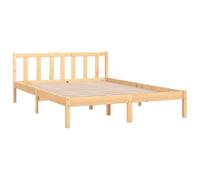 Estructura De Cama Sin Colchón Madera Maciza 140x190 Cm Vidaxl