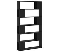 vidaXL Estantería Divisor de Espacios Armario Estante Separador Partición Pantalla de Privacidad Mueble Librería Organizador Negro 100x24x188 cm