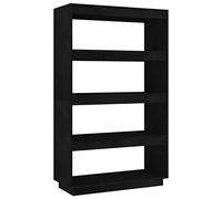 vidaXL Estantería/Divisor de Espacios Armario Estante Separador Partición Pantalla de Privacidad Mueble Librería Negro 80x35x135 cm Madera Pino
