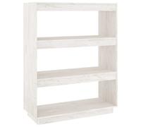 vidaXL Estantería/Divisor de Espacios Armario Estante Separador Partición Pantalla de Privacidad Mueble Librería Blanco 80x35x103 cm Madera Pino