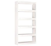 vidaXL Estantería/Divisor de Espacios Armario Estante Separador Partición Pantalla de Privacidad Mueble Librería Blanco 80x30x167,4cm Madera Pino