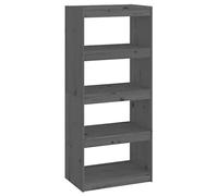 vidaXL Estantería/Divisor de Espacios Armario Estante Separador Partición Pantalla de Privacidad Mueble Librería Gris 60x30x135,5cm Madera Pino