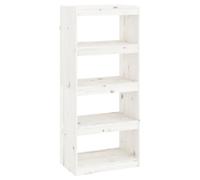 vidaXL Estantería/Divisor de Espacios Armario Estante Separador Partición Pantalla de Privacidad Mueble Librería Blanco 60x30x135,5cm Madera Pino