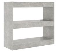 vidaXL Estantería/Divisor de Espacios Armario Estante Separador Partición Pantalla de Privacidad Mueble Librería Gris Hormigón 80x30x72 cm
