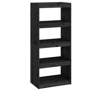 vidaXL Estantería/Divisor de Espacios Armario Estante Separador Partición Pantalla de Privacidad Mueble Librería Negro 60x30x135,5 cm Madera Pino