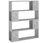 vidaXL Estantería Divisor de Espacios Armario Estante Separador Partición Pantalla de Privacidad Mueble Librería Gris Hormigón 100x24x124 cm