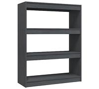 vidaXL Estantería/Divisor de Espacios Armario Estante Separador Partición Pantalla de Privacidad Mueble Librería Gris 100x30x103 cm Madera Pino