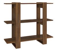 vidaXL Estantería/Divisor de Espacios Armario Estante Separador Partición Pantalla de Privacidad Mueble Librería Roble Marrón 100x30x87 cm